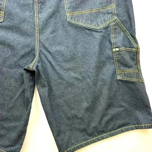 Ecko  Unltd Oversized Retro “90’s” Carpenter Dark Wash  Jean Shorts Size 46B - Picture 4 of 13